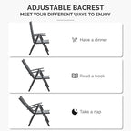 PURPLE LEAF Outdoor Patio Dining Set Folding Chairs And Table