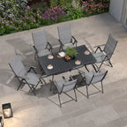 PURPLE LEAF Outdoor Patio Dining Set Folding Chairs And Table