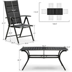 PURPLE LEAF Outdoor Patio Dining Set Folding Chairs And Table