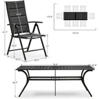 PURPLE LEAF Outdoor Patio Dining Set Folding Chairs And Table