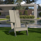 Modern Dual Slat Back Indoor/Outdoor Adirondack Patio Chair