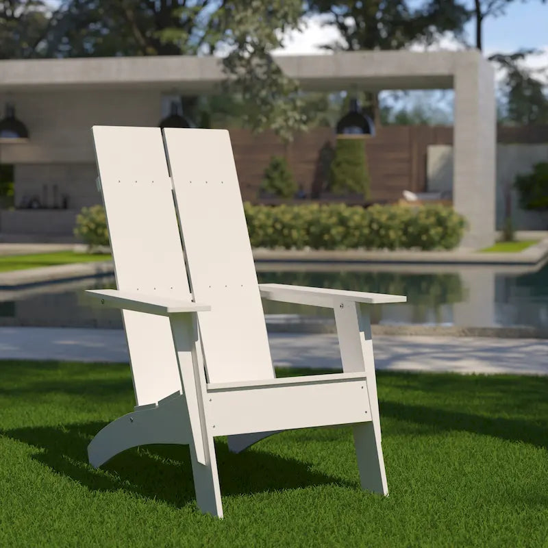 Modern Dual Slat Back Indoor/Outdoor Adirondack Patio Chair