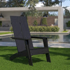 Modern Dual Slat Back Indoor/Outdoor Adirondack Patio Chair