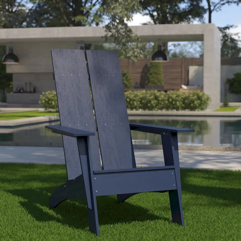 Modern Dual Slat Back Indoor/Outdoor Adirondack Patio Chair