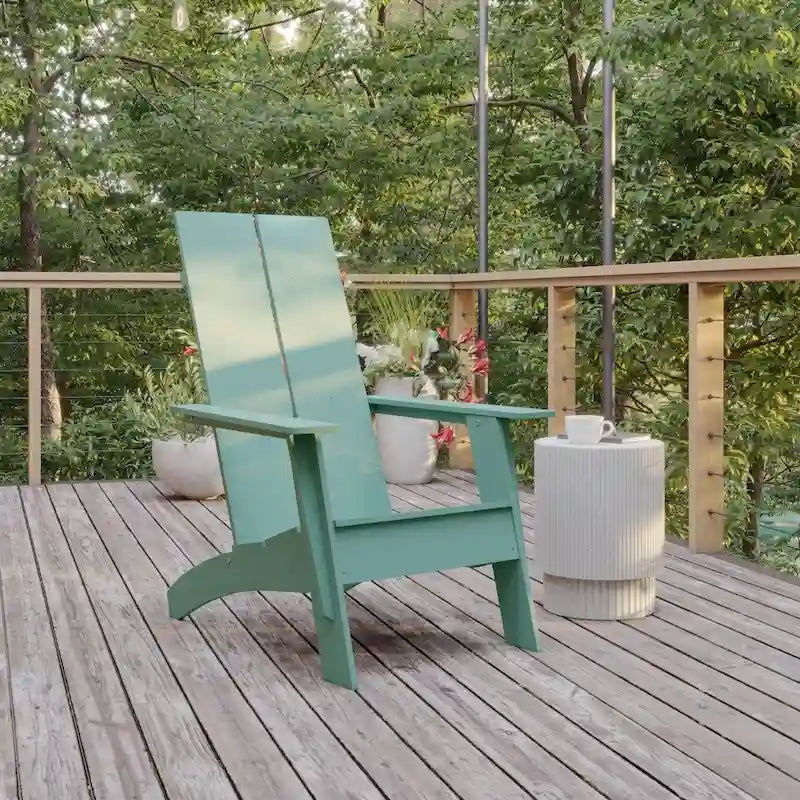 Modern Dual Slat Back Indoor/Outdoor Adirondack Patio Chair