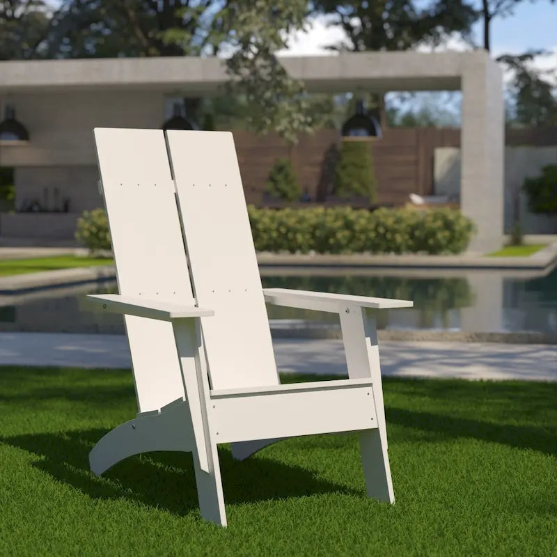 Modern Dual Slat Back Indoor/Outdoor Adirondack Patio Chair