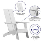 Modern Dual Slat Back Indoor/Outdoor Adirondack Patio Chair