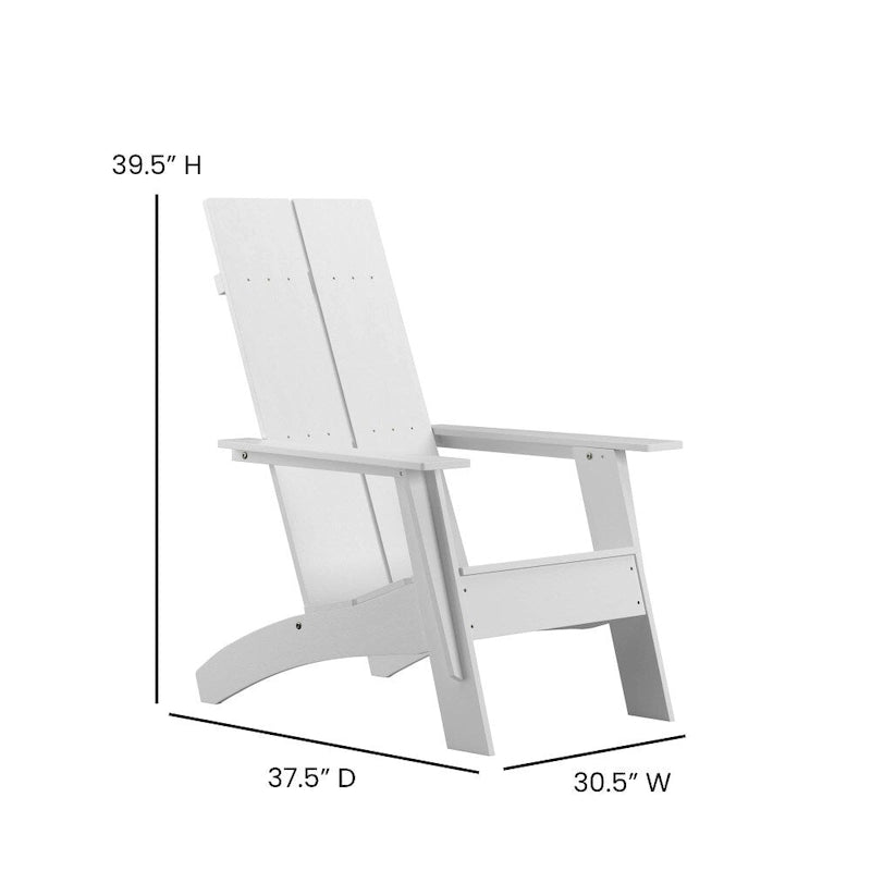 Modern Dual Slat Back Indoor/Outdoor Adirondack Patio Chair
