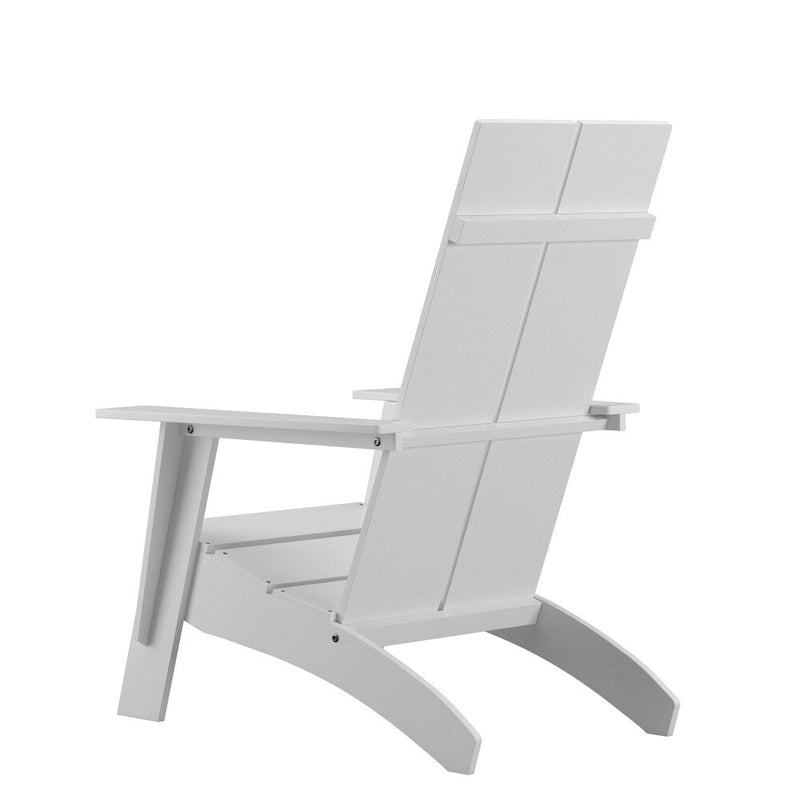 Modern Dual Slat Back Indoor/Outdoor Adirondack Patio Chair