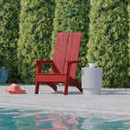 Modern Dual Slat Back Indoor/Outdoor Adirondack Patio Chair