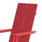 Modern Dual Slat Back Indoor/Outdoor Adirondack Patio Chair