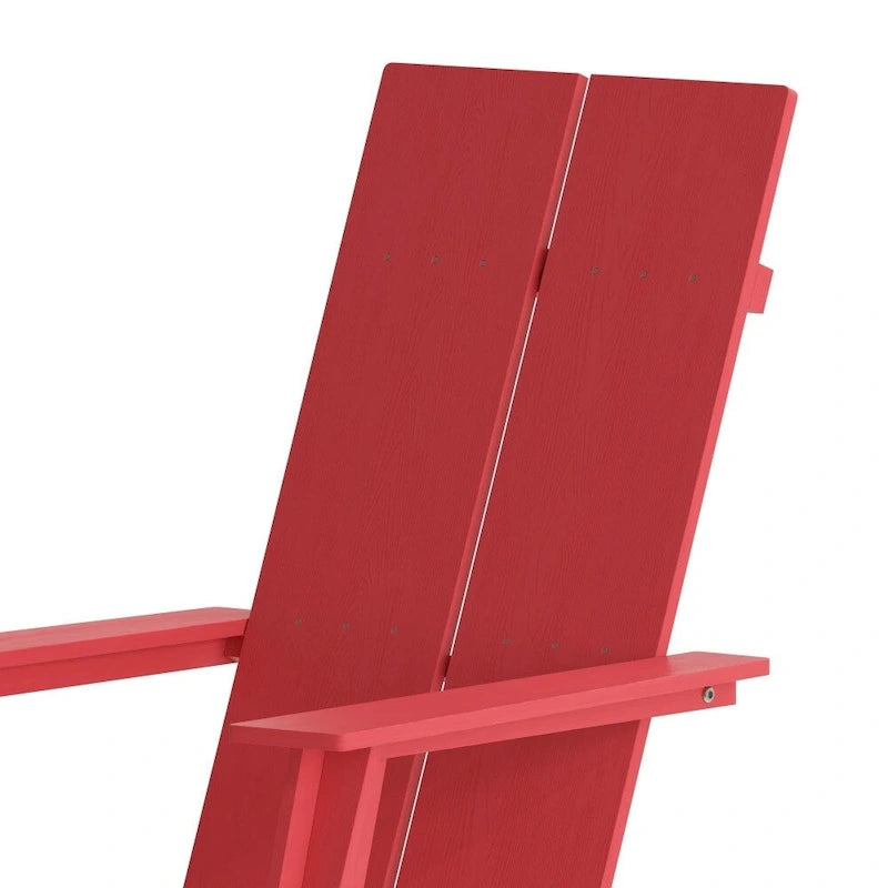 Modern Dual Slat Back Indoor/Outdoor Adirondack Patio Chair