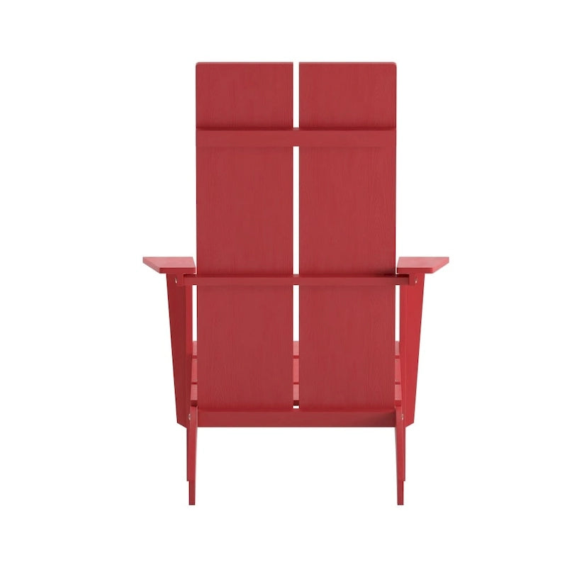 Modern Dual Slat Back Indoor/Outdoor Adirondack Patio Chair