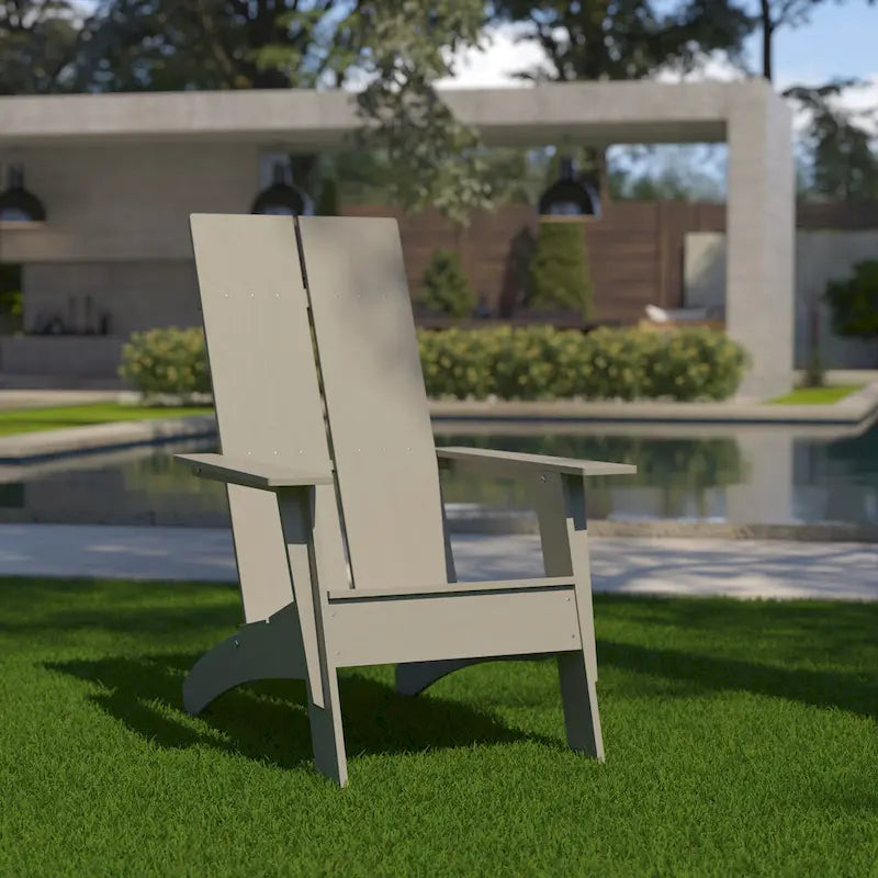 Modern Dual Slat Back Indoor/Outdoor Adirondack Patio Chair