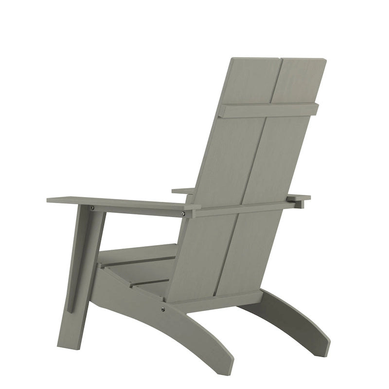 Modern Dual Slat Back Indoor/Outdoor Adirondack Patio Chair