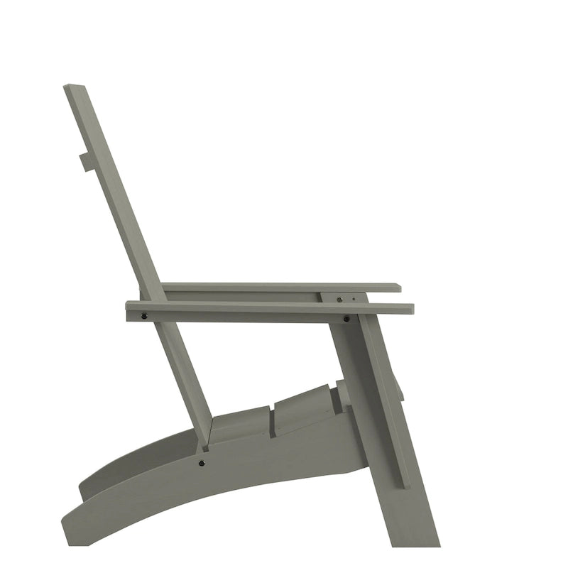 Modern Dual Slat Back Indoor/Outdoor Adirondack Patio Chair