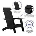 Modern Dual Slat Back Indoor/Outdoor Adirondack Patio Chair