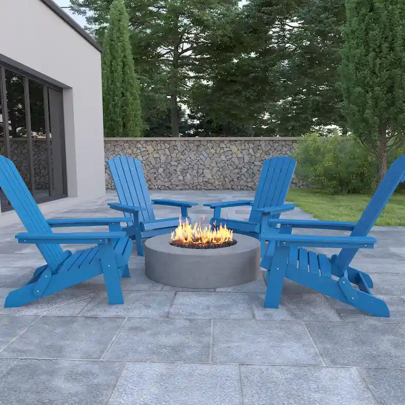 Poly-resin Folding Adirondack Indoor/Outdoor Patio Chair (Set of 4)