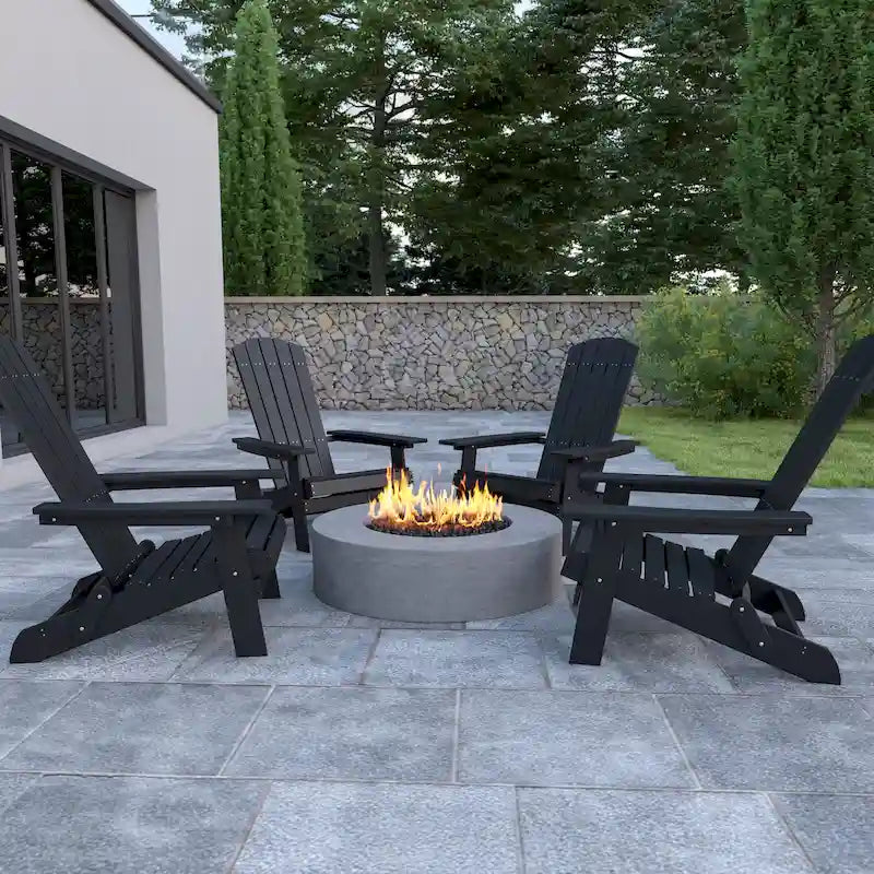 Poly-resin Folding Adirondack Indoor/Outdoor Patio Chair (Set of 4)