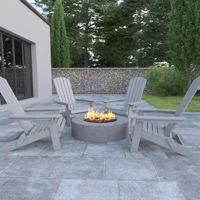 Poly-resin Folding Adirondack Indoor/Outdoor Patio Chair (Set of 4)