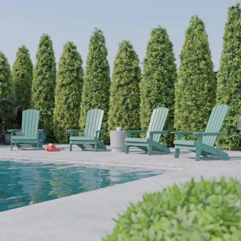 Poly-resin Folding Adirondack Indoor/Outdoor Patio Chair (Set of 4)