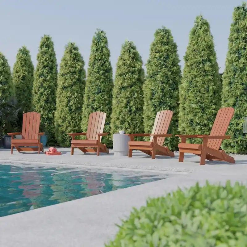 Poly-resin Folding Adirondack Indoor/Outdoor Patio Chair (Set of 4)