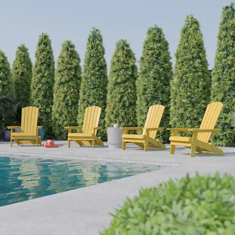 Poly-resin Folding Adirondack Indoor/Outdoor Patio Chair (Set of 4)