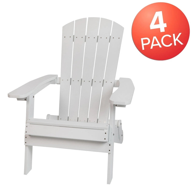 Poly-resin Folding Adirondack Indoor/Outdoor Patio Chair (Set of 4)