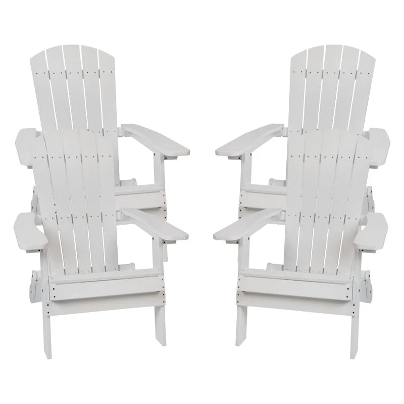 Poly-resin Folding Adirondack Indoor/Outdoor Patio Chair (Set of 4)