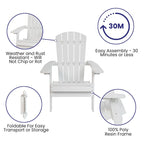 Poly-resin Folding Adirondack Indoor/Outdoor Patio Chair (Set of 4)