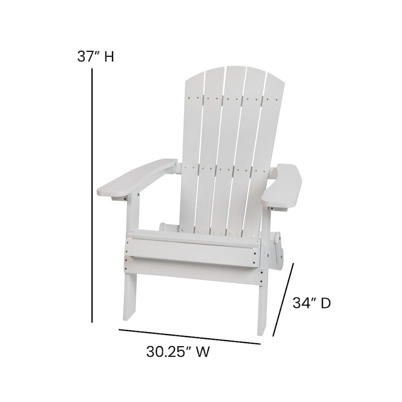 Poly-resin Folding Adirondack Indoor/Outdoor Patio Chair (Set of 4)