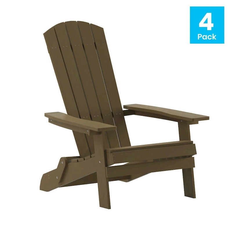 Poly-resin Folding Adirondack Indoor/Outdoor Patio Chair (Set of 4)