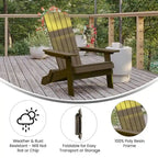 Poly-resin Folding Adirondack Indoor/Outdoor Patio Chair (Set of 4)