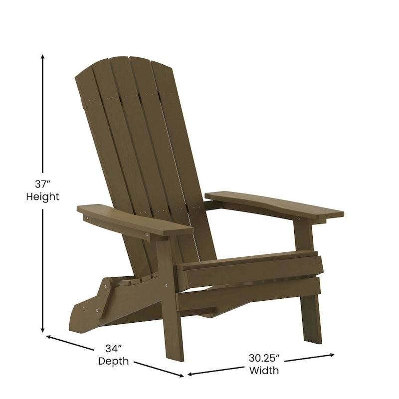 Poly-resin Folding Adirondack Indoor/Outdoor Patio Chair (Set of 4)