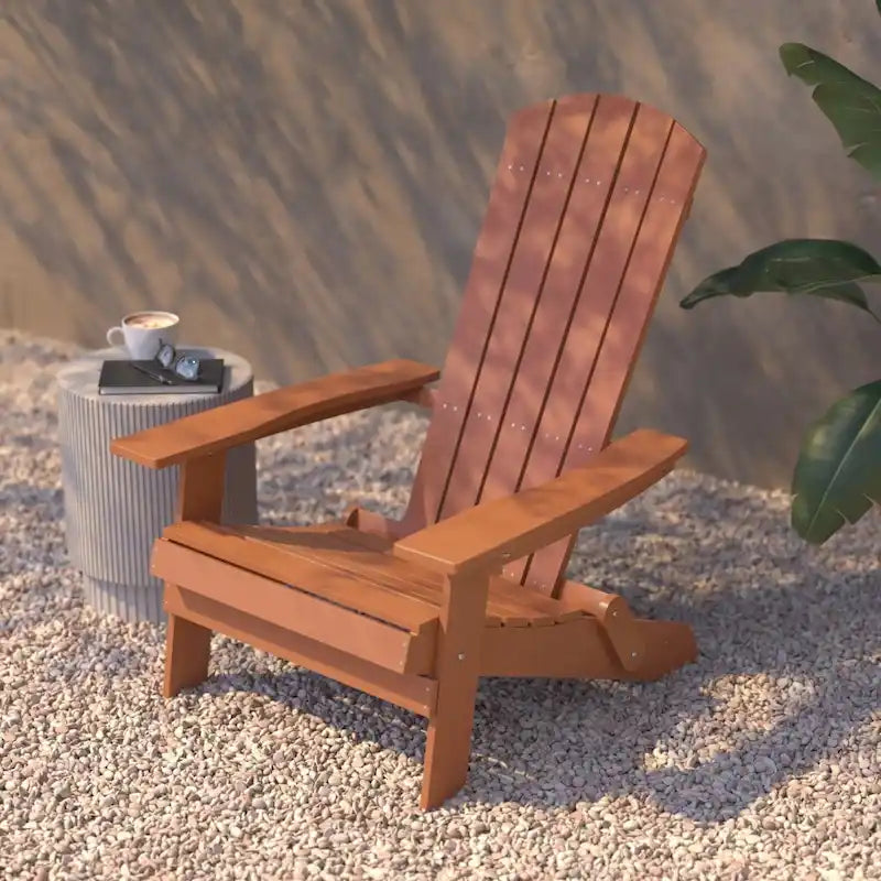Poly-resin Folding Adirondack Indoor/Outdoor Patio Chair (Set of 4)