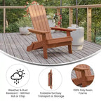 Poly-resin Folding Adirondack Indoor/Outdoor Patio Chair (Set of 4)
