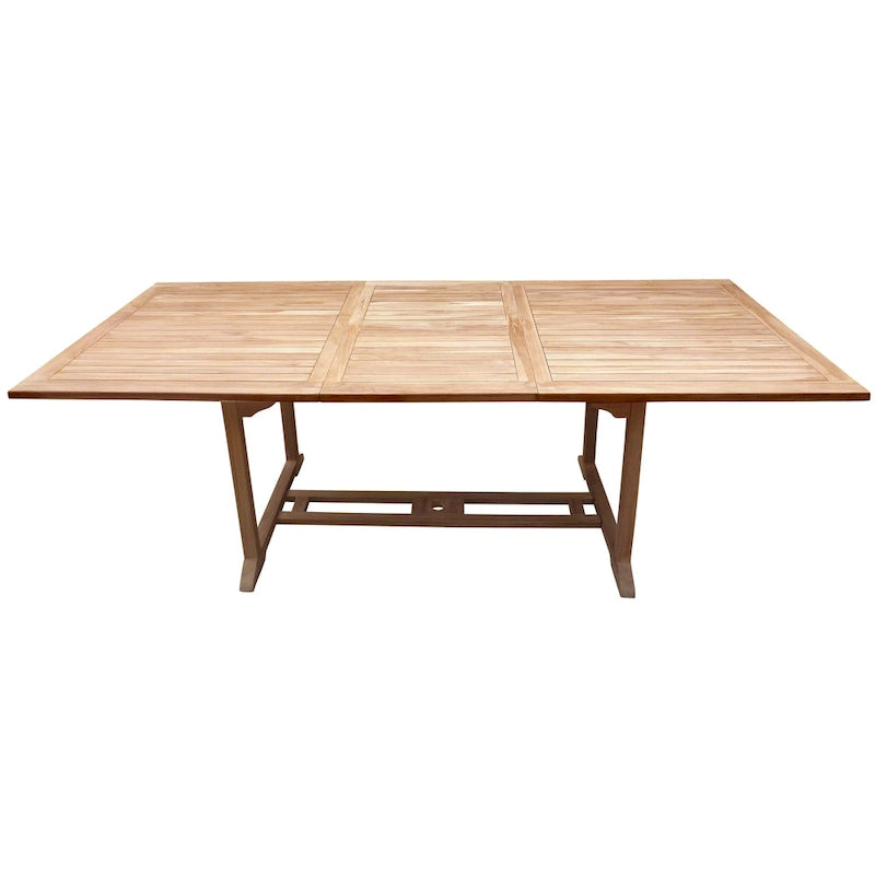 Seven Seas Teak San Juan Teak Wood Rectangular Outdoor Patio Extension Table, 71 to 94 inch (Table Only)