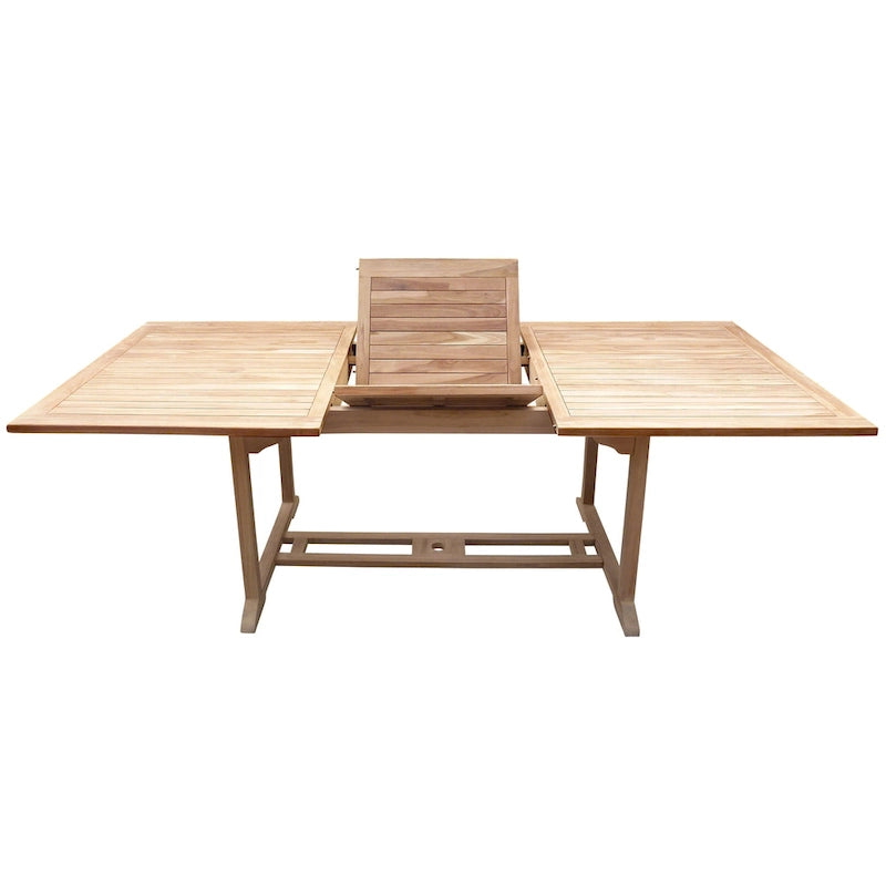 Seven Seas Teak San Juan Teak Wood Rectangular Outdoor Patio Extension Table, 71 to 94 inch (Table Only)