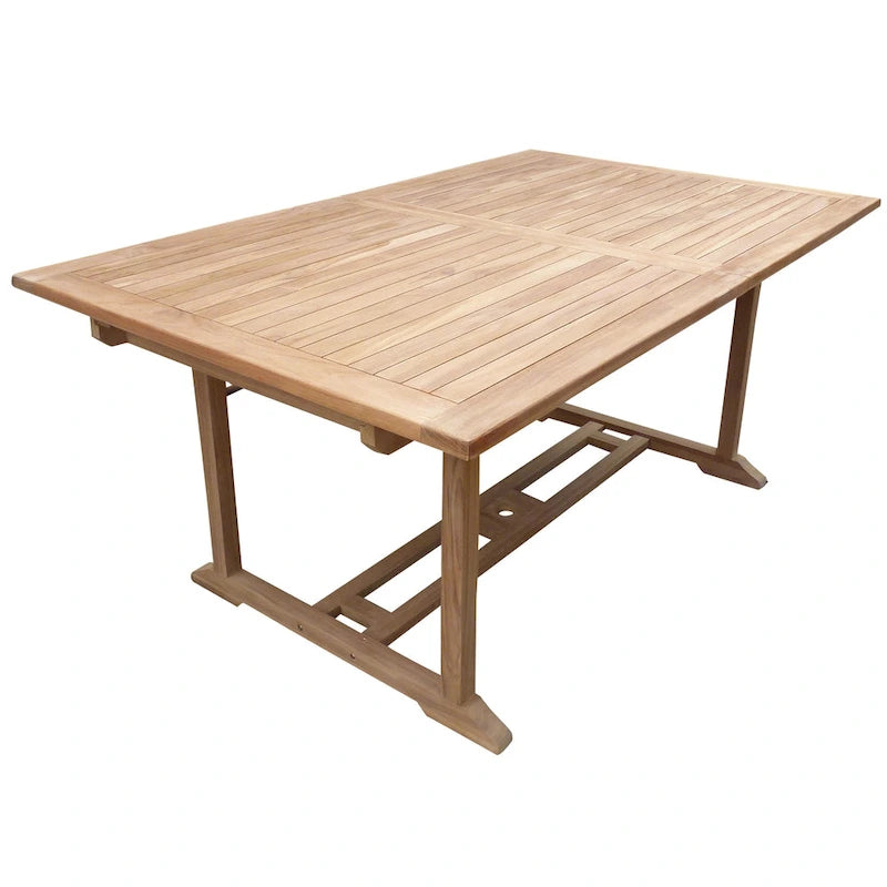 Seven Seas Teak San Juan Teak Wood Rectangular Outdoor Patio Extension Table, 71 to 94 inch (Table Only)