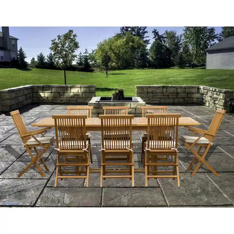 Seven Seas Teak San Juan Teak Wood Rectangular Outdoor Patio Extension Table, 71 to 94 inch (Table Only)