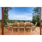 Seven Seas Teak San Juan Teak Wood Rectangular Outdoor Patio Extension Table, 71 to 94 inch (Table Only)
