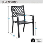 Black Metal Rectangular Dining Set - 6 Pieces with Swivel Chairs