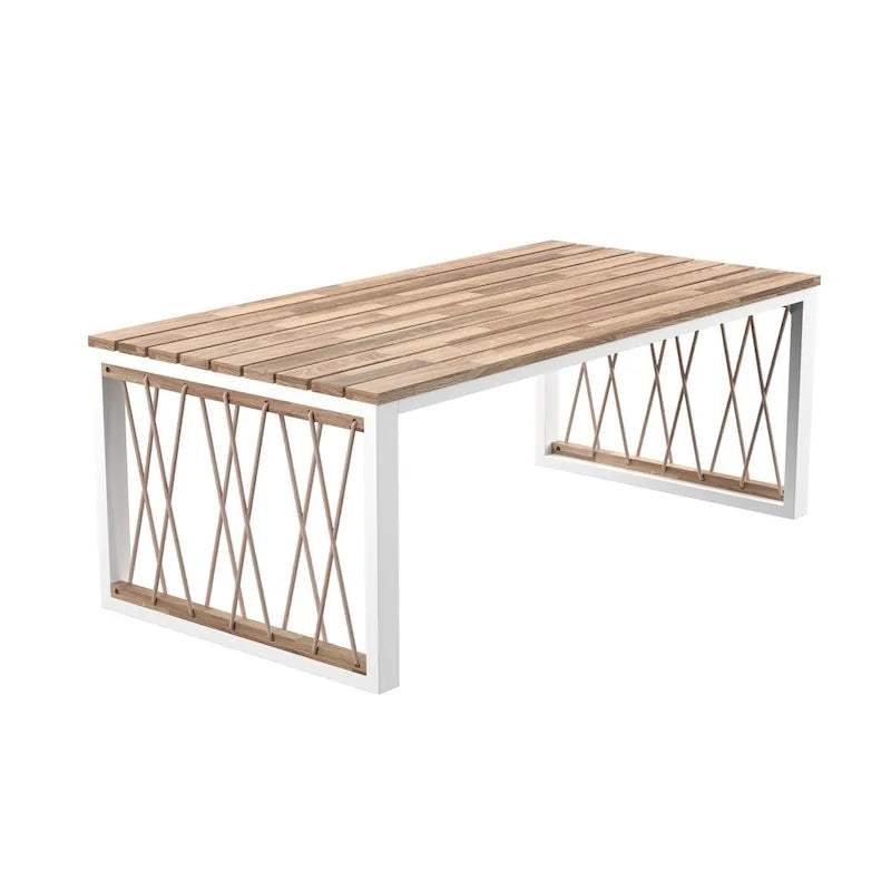 SEI Furniture Wilsey Contemporary Natural Acacia Wood Coffee Table with Rope Detail