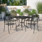 35.5-inch Square 5-piece Indoor/ Outdoor Steel Dining Set
