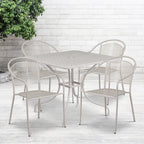 35.5-inch Square 5-piece Indoor/ Outdoor Steel Dining Set