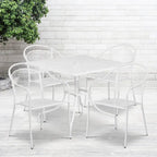 35.5-inch Square 5-piece Indoor/ Outdoor Steel Dining Set