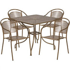 35.5-inch Square 5-piece Indoor/ Outdoor Steel Dining Set