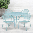 35.5-inch Square 5-piece Indoor/ Outdoor Steel Dining Set