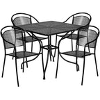 35.5-inch Square 5-piece Indoor/ Outdoor Steel Dining Set