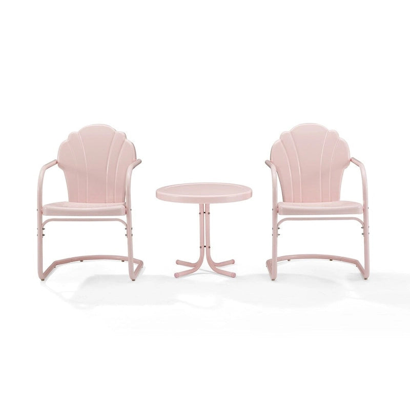 Crosley Tulip 3 Piece Outdoor Metal Armchair Set